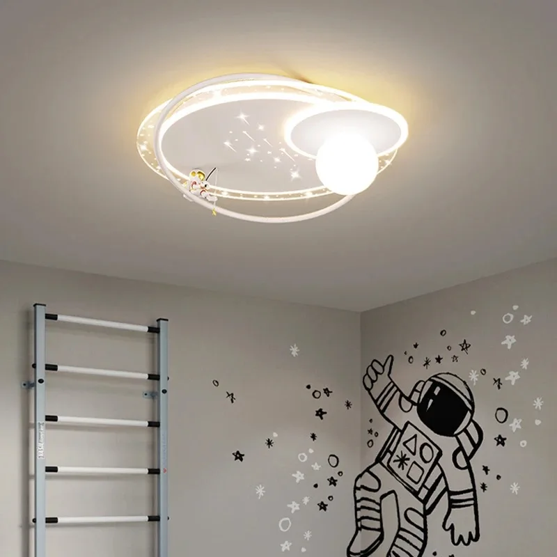 Modern LED Chandelier Lamps for Nursery Children Room Boy Ceiling Pendant Lights Remote Control Study Bedroom Indoor Lighting