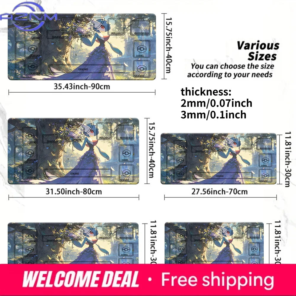 

Fantasy Forest Purple Dress Gardevoir Pokemon TCG Playmat Large Extended Gaming Mouse Pad Desk Mat