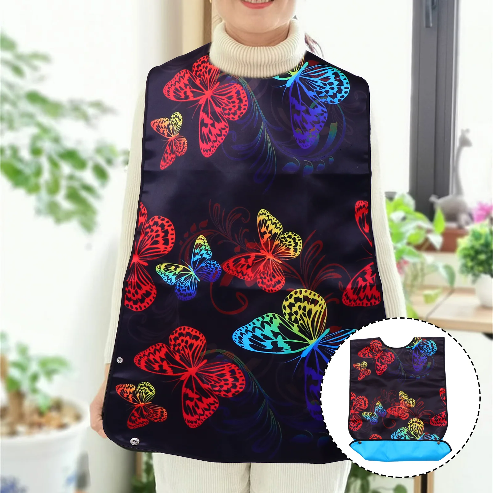 Adult Bib Dining Bib Washable Mealtime Eating Apron for Seniors Elderly