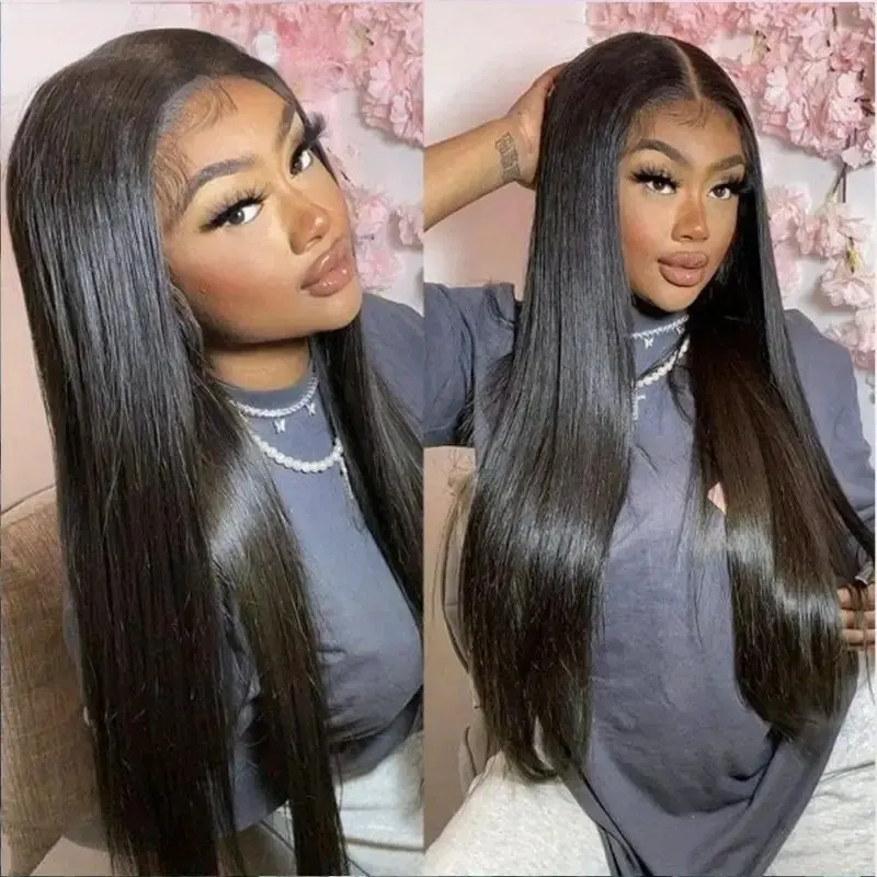 Rosabeauty 13x6 Straight 250% Density Nature Color Lace Front Wig Human Hair 30 40 Inch 13X4 Frontal 5X5 Glueless Wigs For Women