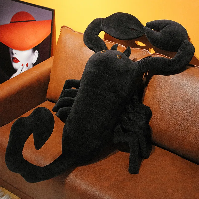 Lifelike Black Scorpion Funny Plush Animal Toy Spoof Toys Props Christmas Birthday Halloween Gifts For Kids Boys