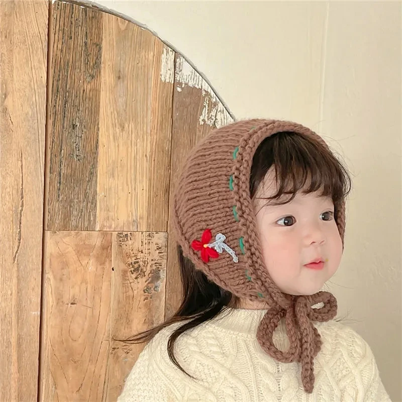 Mori System Girls Hair Bands Autumn and Winter Handmade Crochet Flower Ethnic Wind Children\'s Wool Hair Band Baby Headband