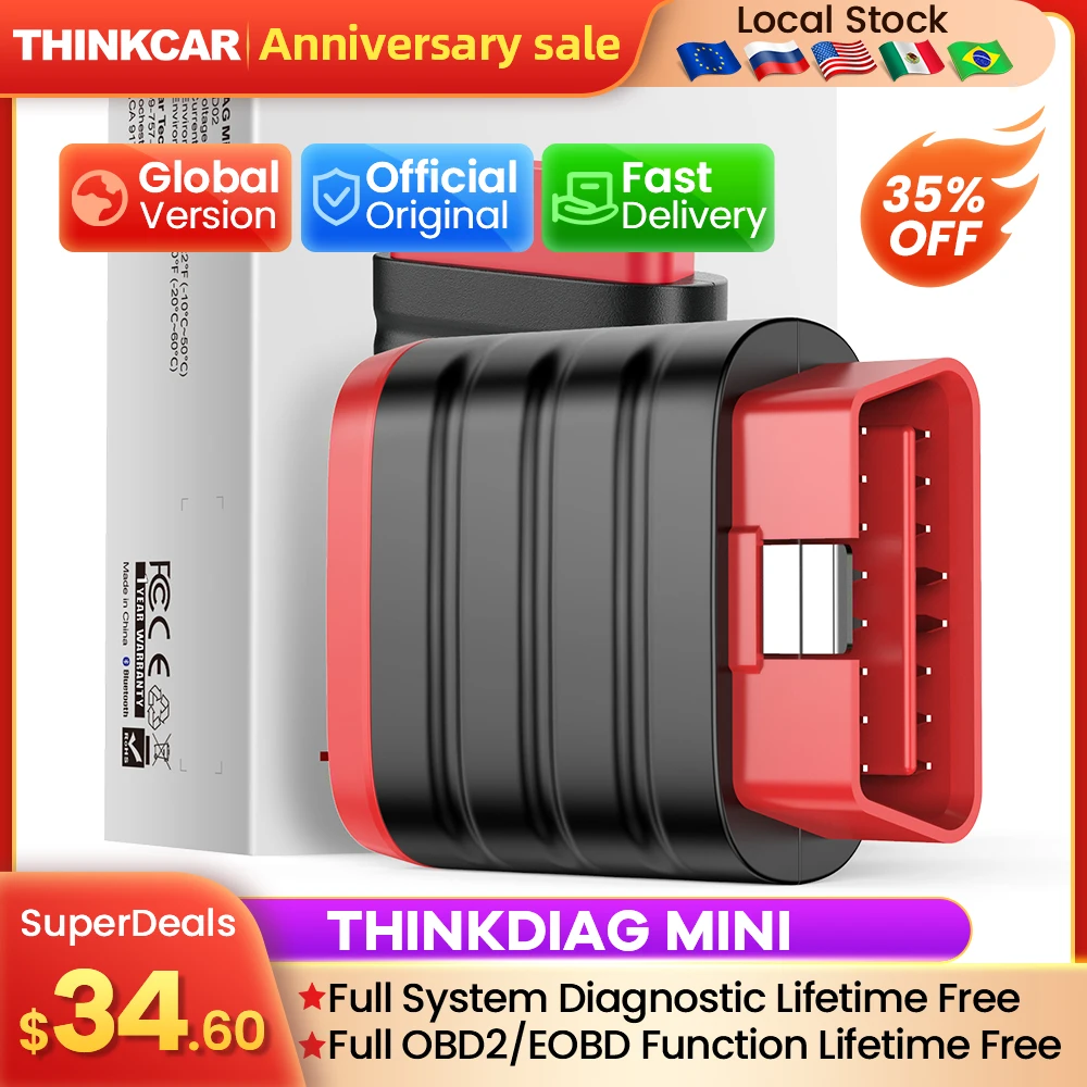 

THINKCAR THINKDIAG MINI Obd2 Scanner For Auto Full Obd 2 Function Diagnostic Tool IOS Android Car Diagnosis Code Reader