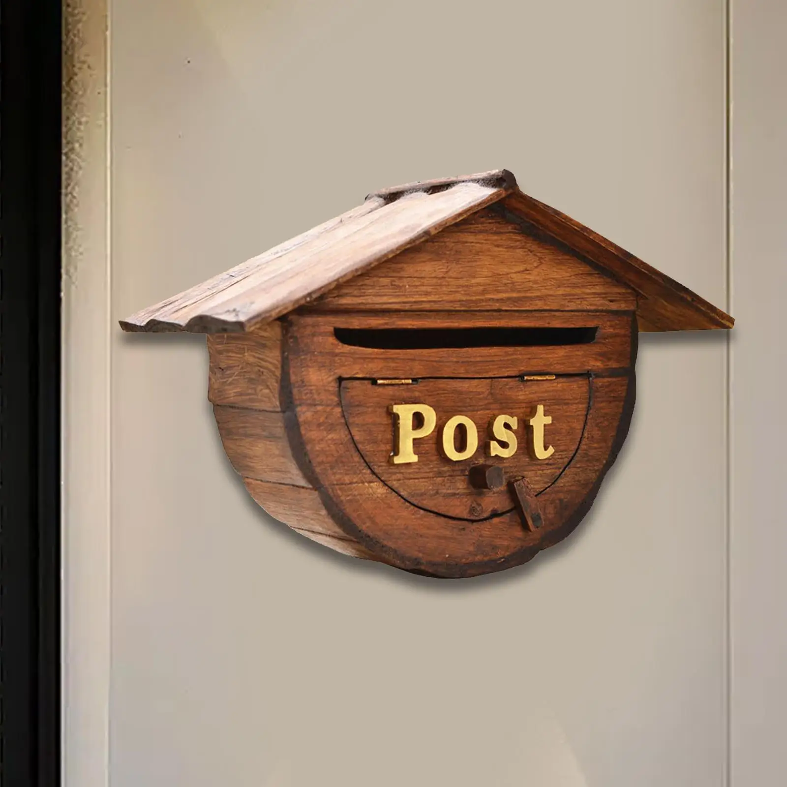 Wood Mailbox Vintage Style Letterbox Express Mail Box Wall Mount Mail Box Letter Box for Home Indoor Farmhouse Front Door Gate