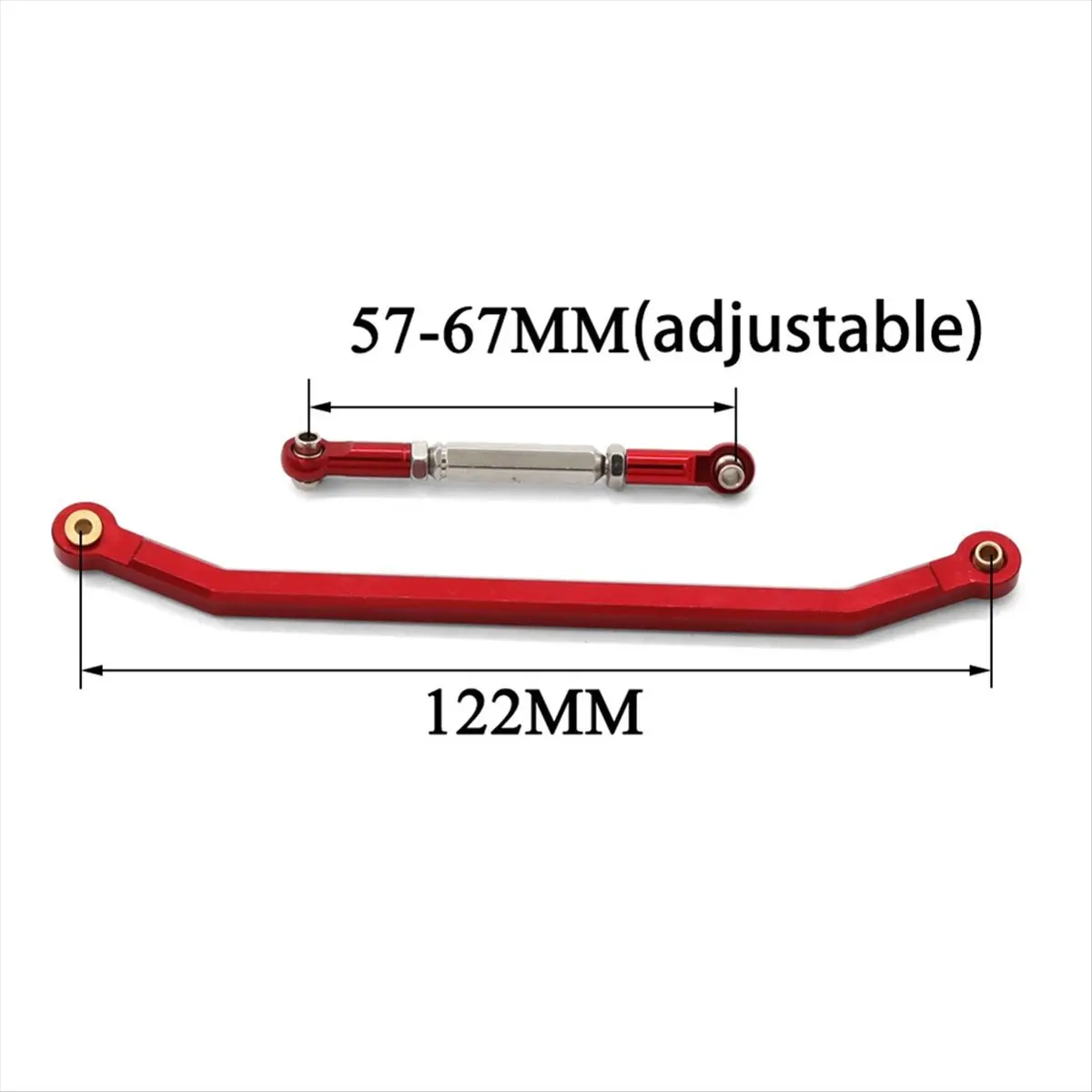 ABPF Aluminum Alloy Stronger Steering Link Rod Kit for 1/12 MN128 Upgrade RC Car Part Red
