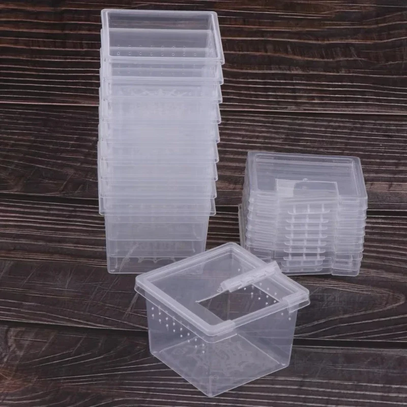 10 Feeding Box Reptile Cages Incubation Containers Breeding Tanks Clear Reptile Enclosures Insect Breeding Cages Food Containers - view 4