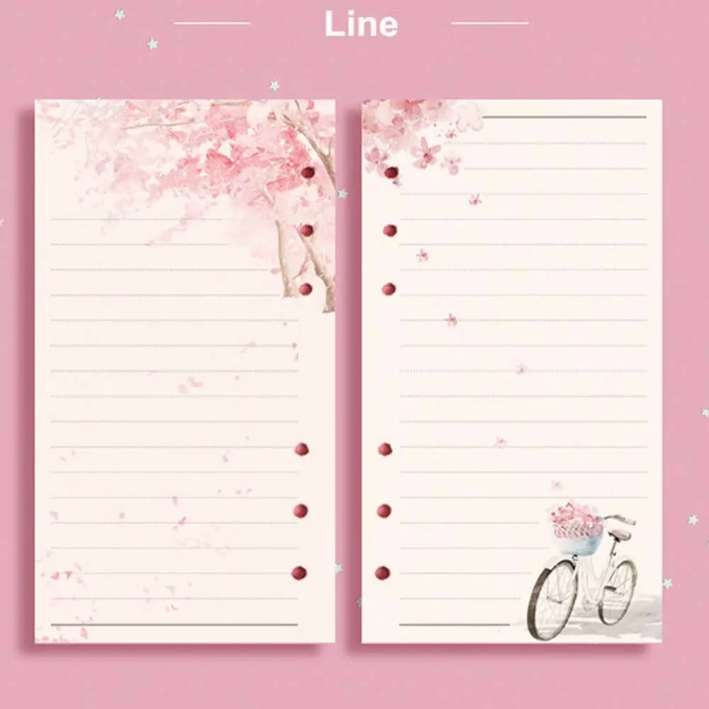 Inserts Paper Grid Pages Notebook Binder Notebook Refill Notebook Inner Pages A6 80 Sheets Loose Leaf Sakura And Cat Binder