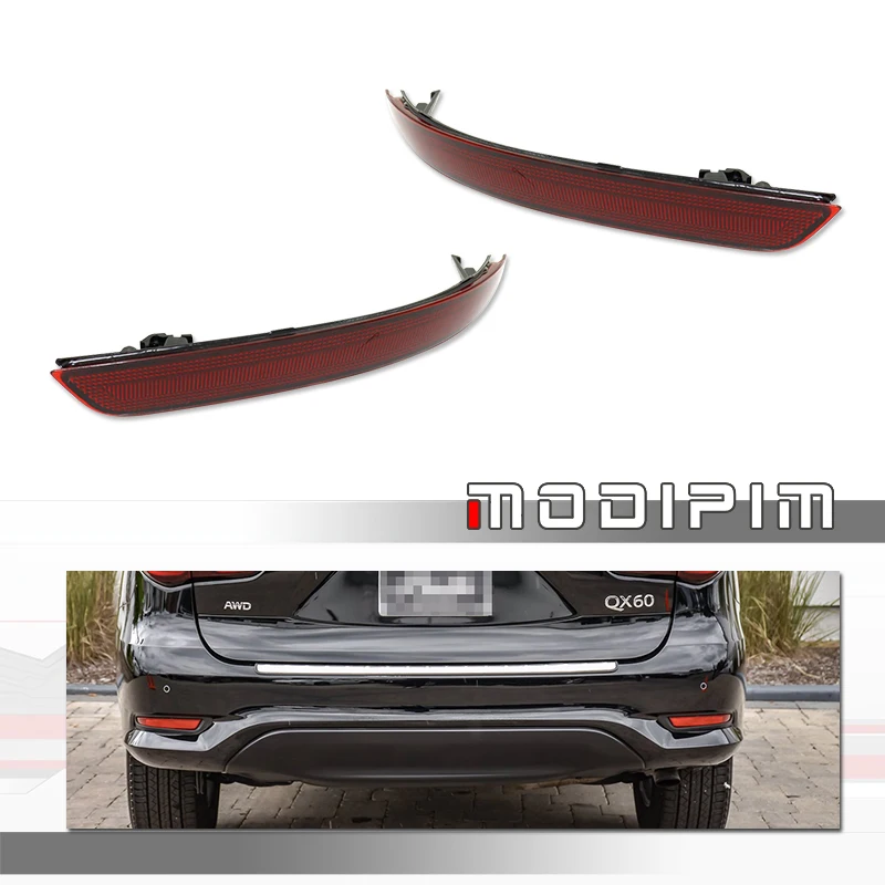 Rear Bumper Reflector Tail/Brake Light Housings For 2016 2017 2018 2019 2020 INFINITI QX60, No Bulb / Socket, Car Accessories