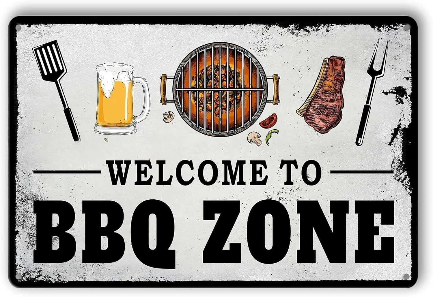 Bbq Tin Sign Vintag…