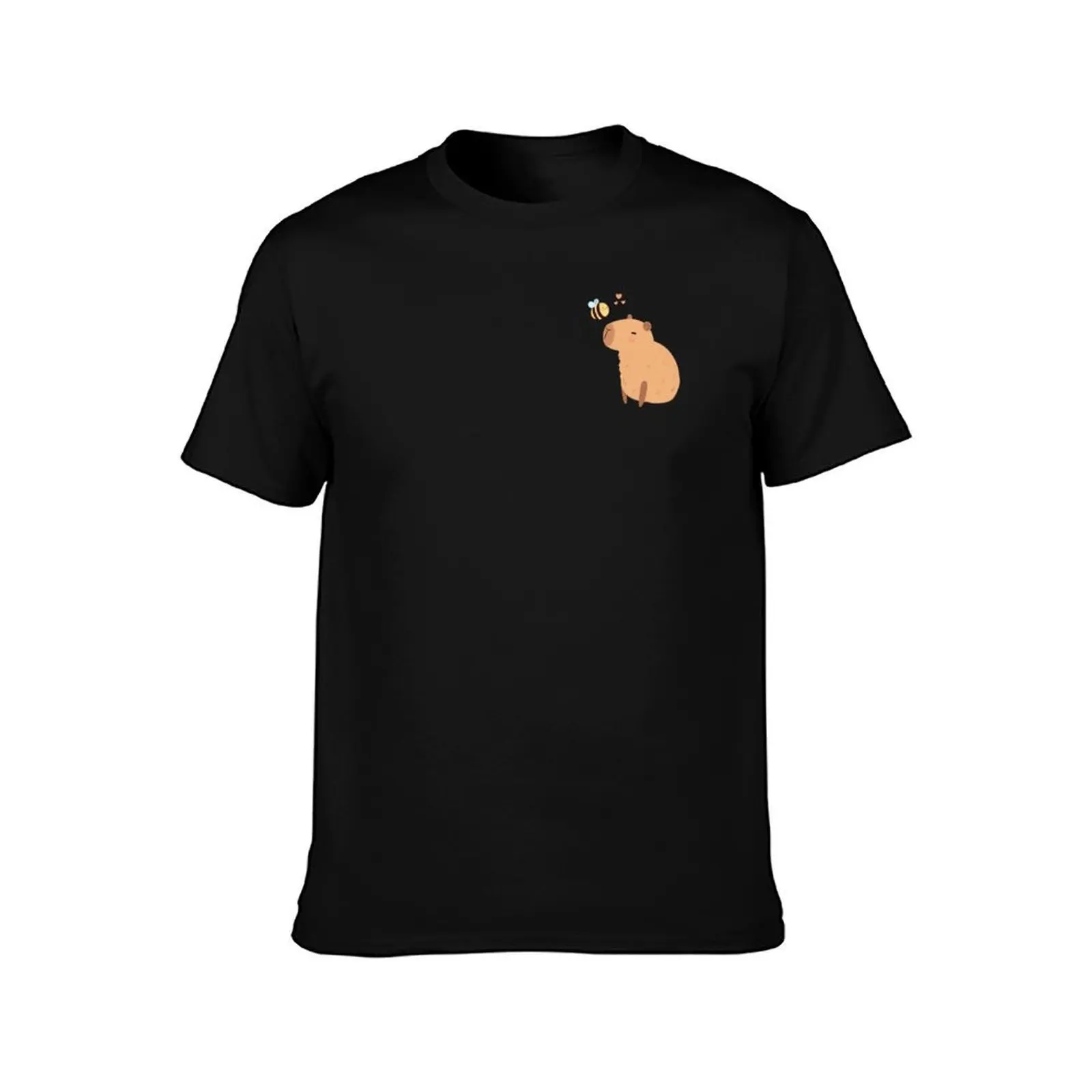 capybara with a cute bee friends - bee cappy - be happy - a cute cartoon capybara chilling T-Shirt