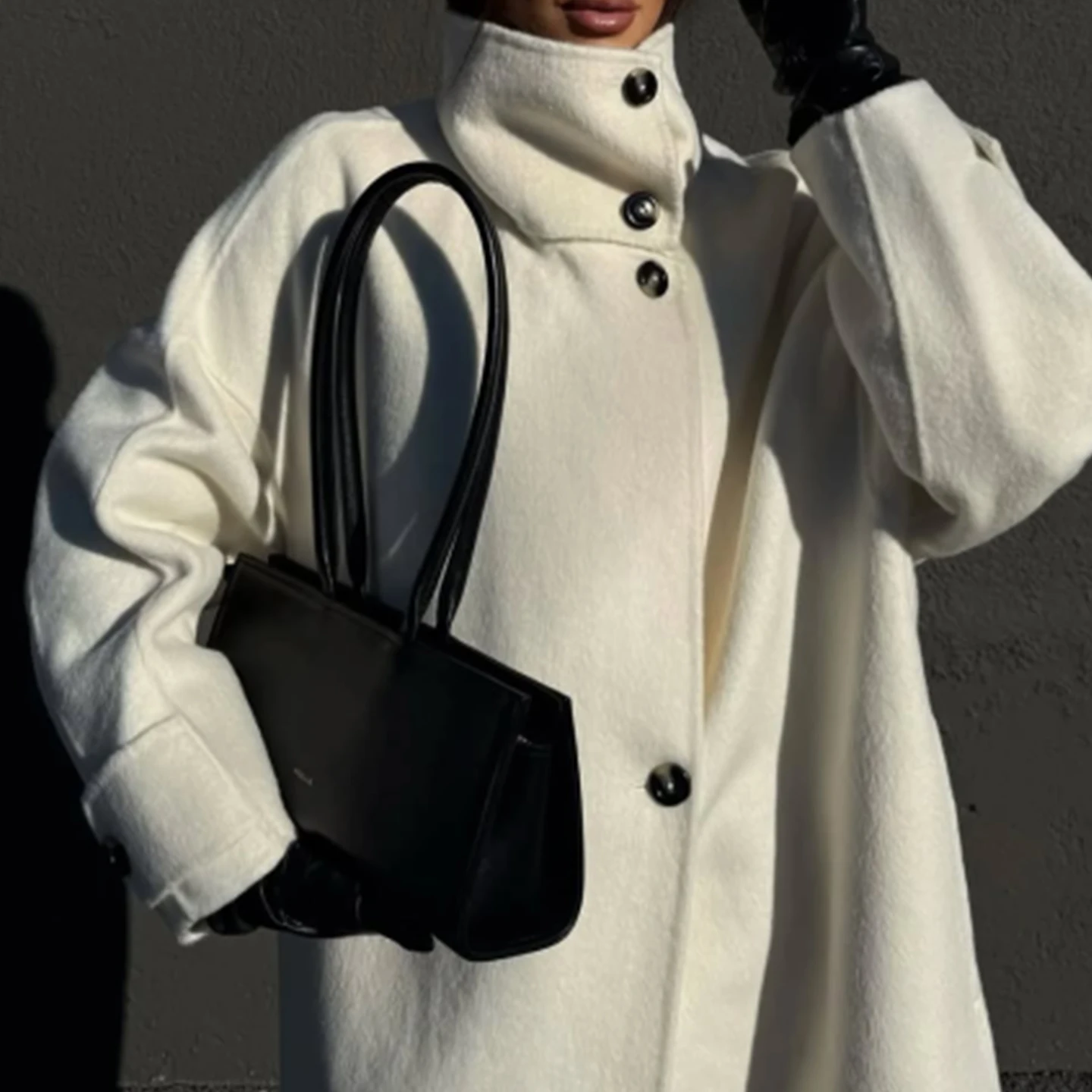 両面スタンドカラーウインドブレーカー レディースファッショナブルアウターウェア Z 通勤 スレ ロングスベ ミッドレングスコート