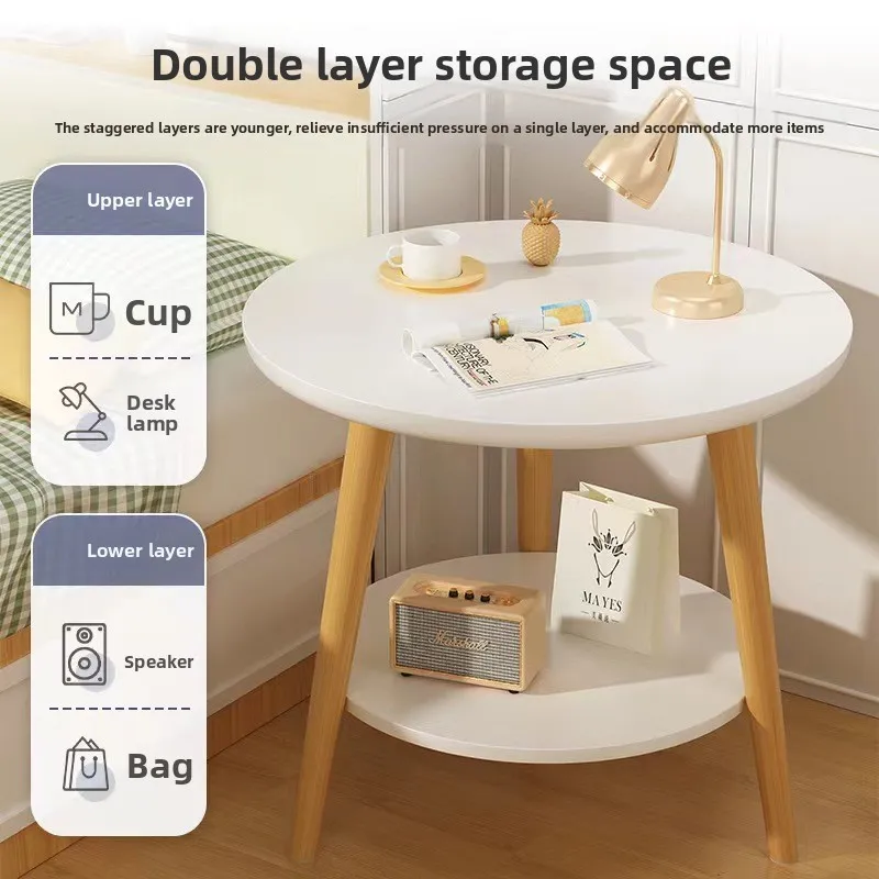 

Double coffee table ins wind small round table bedside table household balcony coffee table