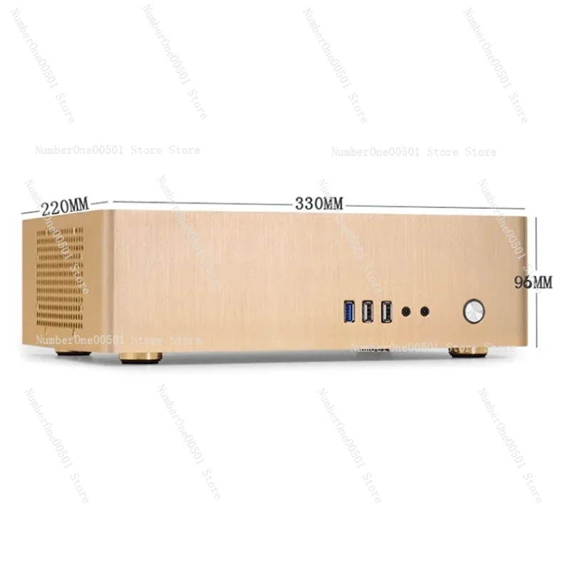 9001 all aluminum small case horizontal ITX MATX small 1U power supply matching desktop computer main box 250W