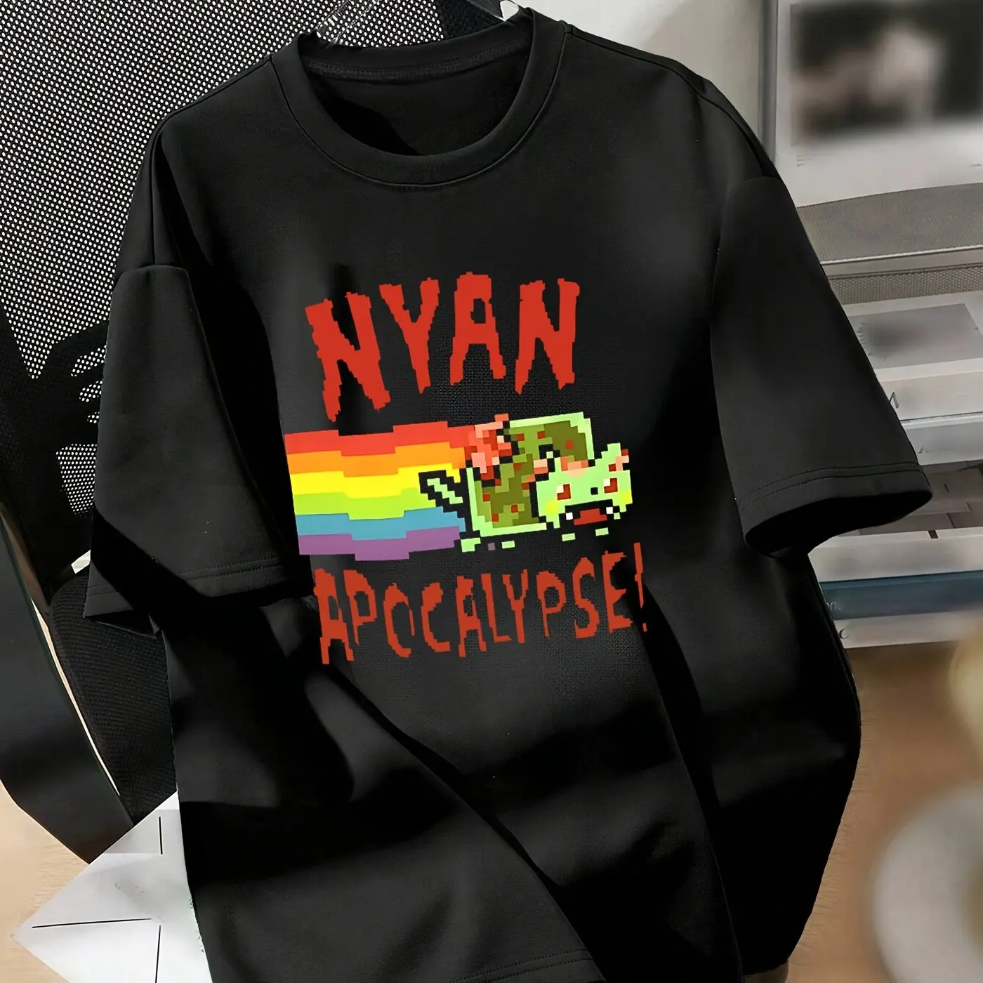 Apocalypse Casual Men and Women T-shirt Round Neck Short Sleeve Fashion Top Polyester Fixed Length Summer Suitable for Comfort