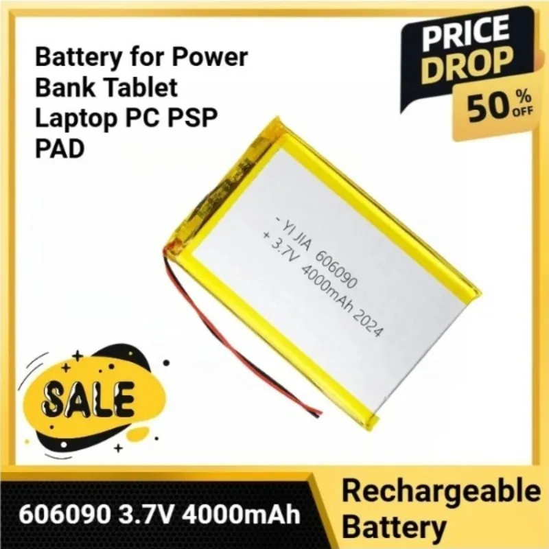 

606090 3.7V 4000mAh 14.8Wh Li-Polymer Battery for Power Bank Tablet Laptop PC PSP PAD Lithium Polymer Rechargeable batteries