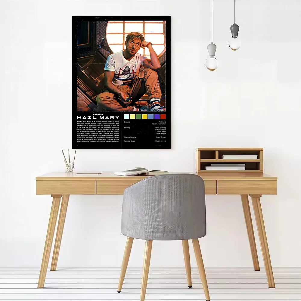 Ryan Gosling in Project Hail Mary Printed Canvas Wall Art Customizable Paintings Poster Perfect Gift for Home Decor Living Room
