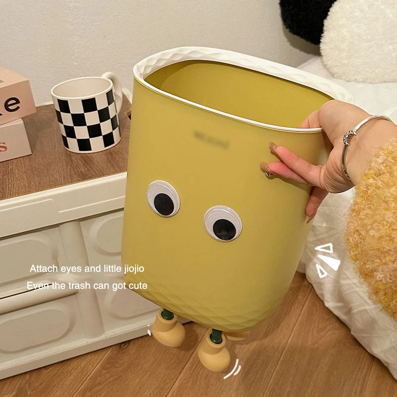 Creative Trash Can Large Capacity for Home Use Bedroom Living Room Dormitory Office 10L Storage Paper Basket Cute