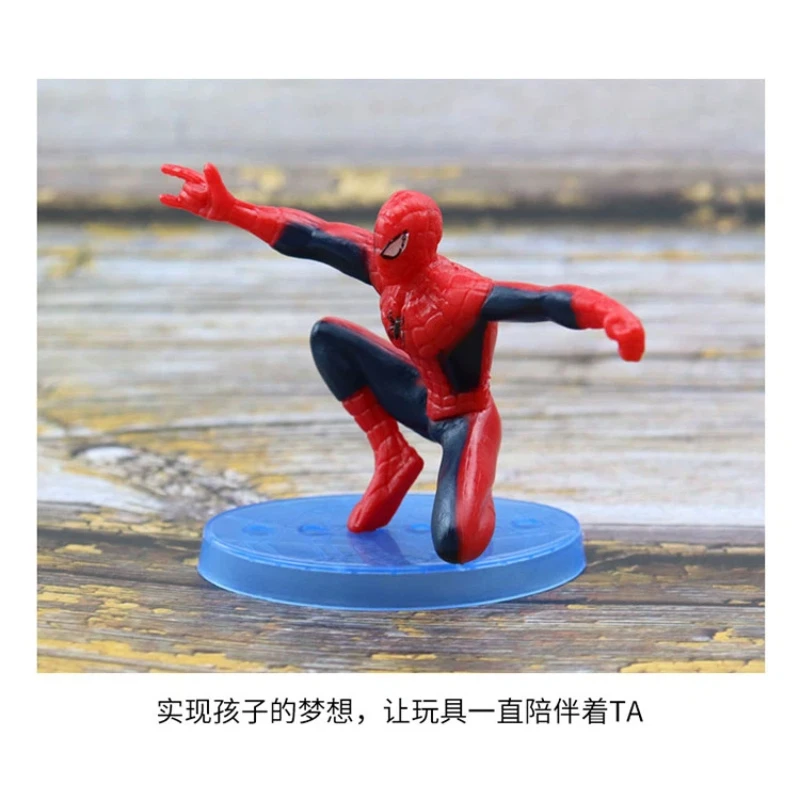 7pcs/set Anime Spider-Man Q version kawaii Action Figure PVC Model Toys doll Desk Decor car ornament Collectible Gifts