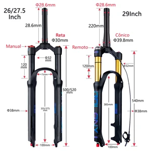 BOLANY Süspansiyon bisiklet çatalı Sönümleme ile, Ayarlanabilir MTB Ön çatal Hava 26/27. 5/29 İnç sırasında bir 120mm Çatal-9x100mm Hızlı Bırakma Süspansiyon 29er Aksesuarları Bisikletler için 6 Büyük satış, çatal, ön no. 4