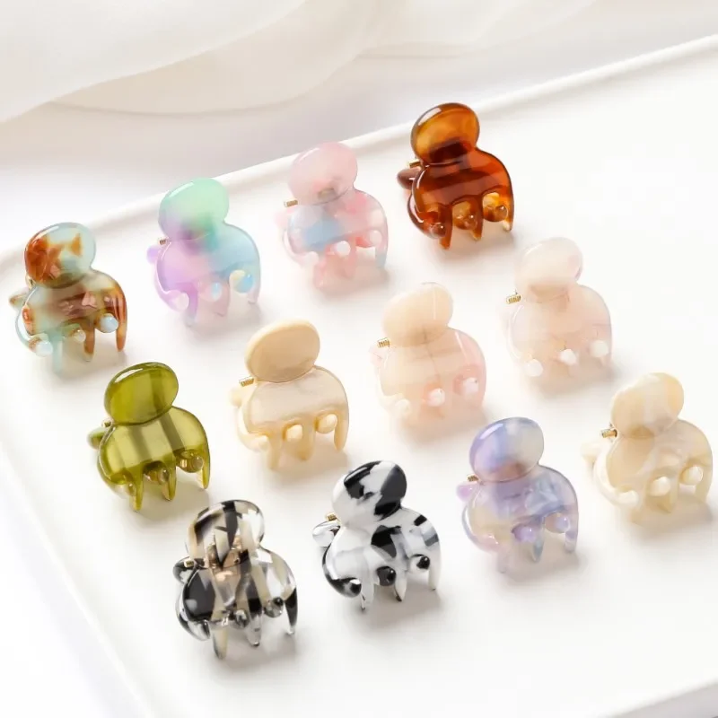 

1pcs 1.8cm Acetate Small Hairclips Mini Hairclaws New Korean Fashion Kawaii Hair Crab Claw Cute Accessories for Girls and Women