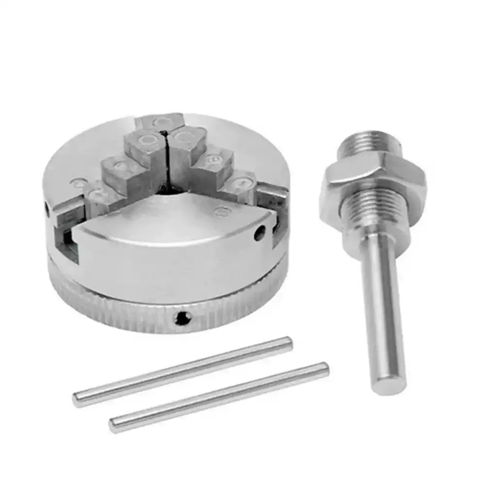 1pcs Miniature mini zinc alloy three-jaw four-jaw chuck hand drill machine tool woodworking DIY processing