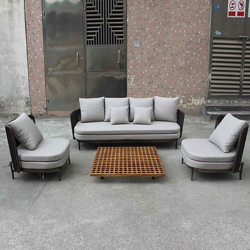 Modern Style Aluminium Garden Sofa Set Outdoor Patio Courtyard Furniture Direct Factory Sale for Hotels and Parks