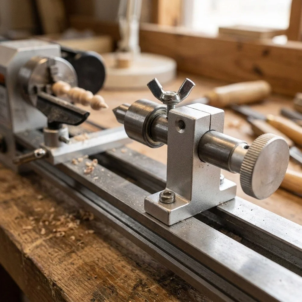Wood For Lathe Tailstock Chuck with Telescoping Feature for Precise For Bead Drilling and Shaft Part Machining