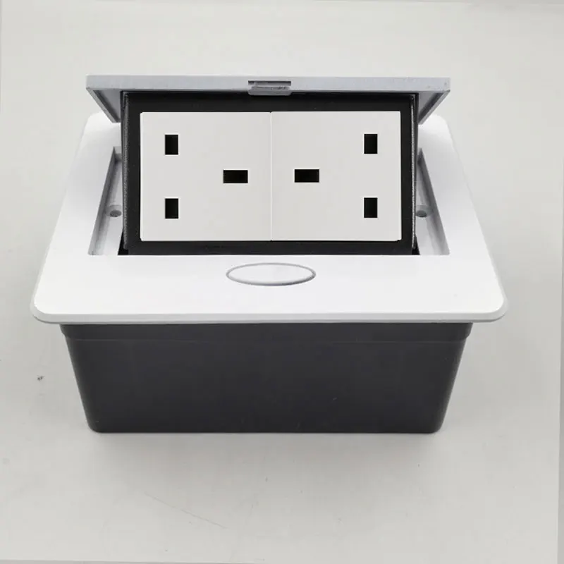 Concealed Embedded EU UK Universal 3Pin Desktop Socket Tabletop Pop-up 13A/16A/250V Office Desk Hidden Power Floor Socket