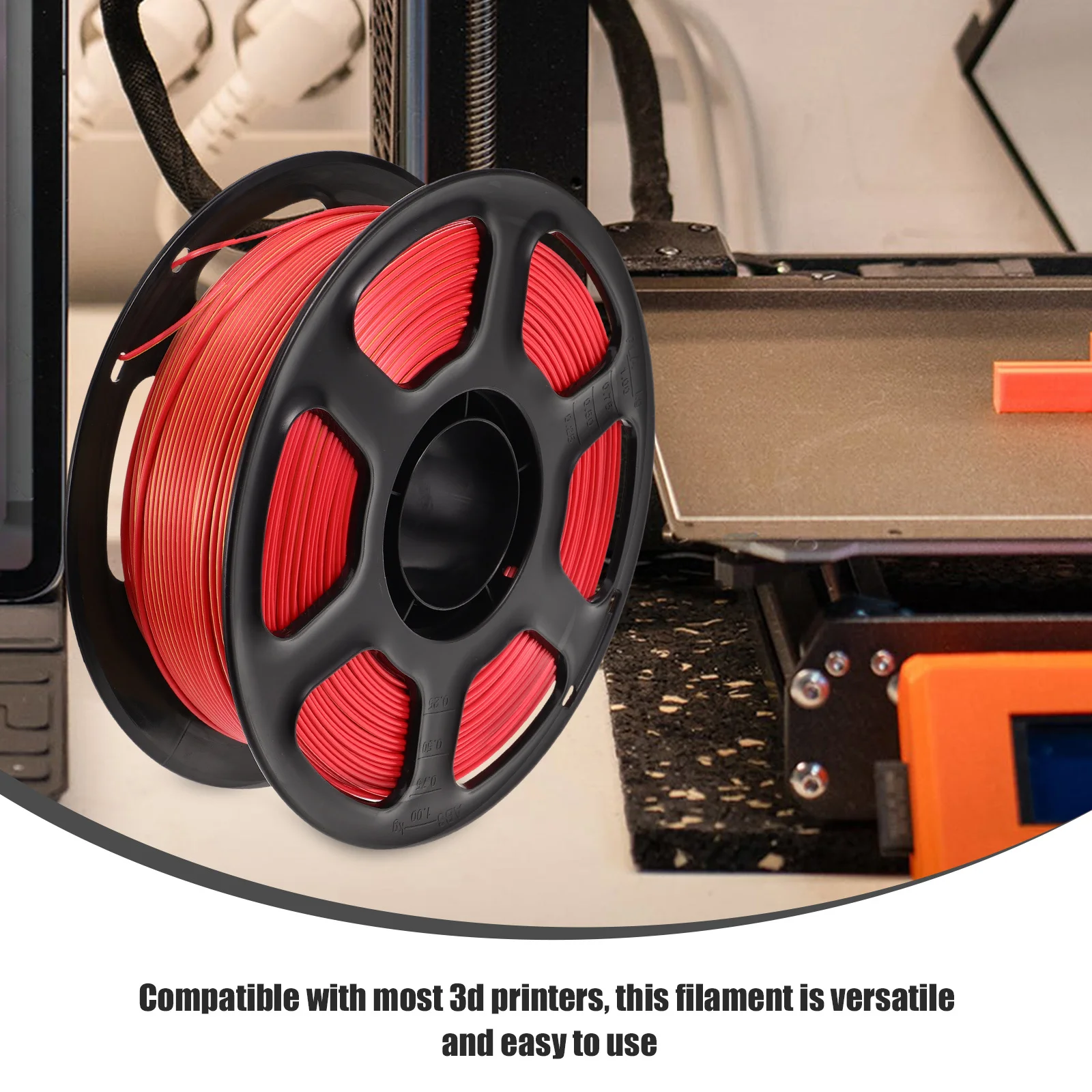 

Двухцветная нить PLA 1,75 мм для 3D-принтера, гладкая поверхность, совместима с большинством 3D-принтеров, нити для 3D-печати