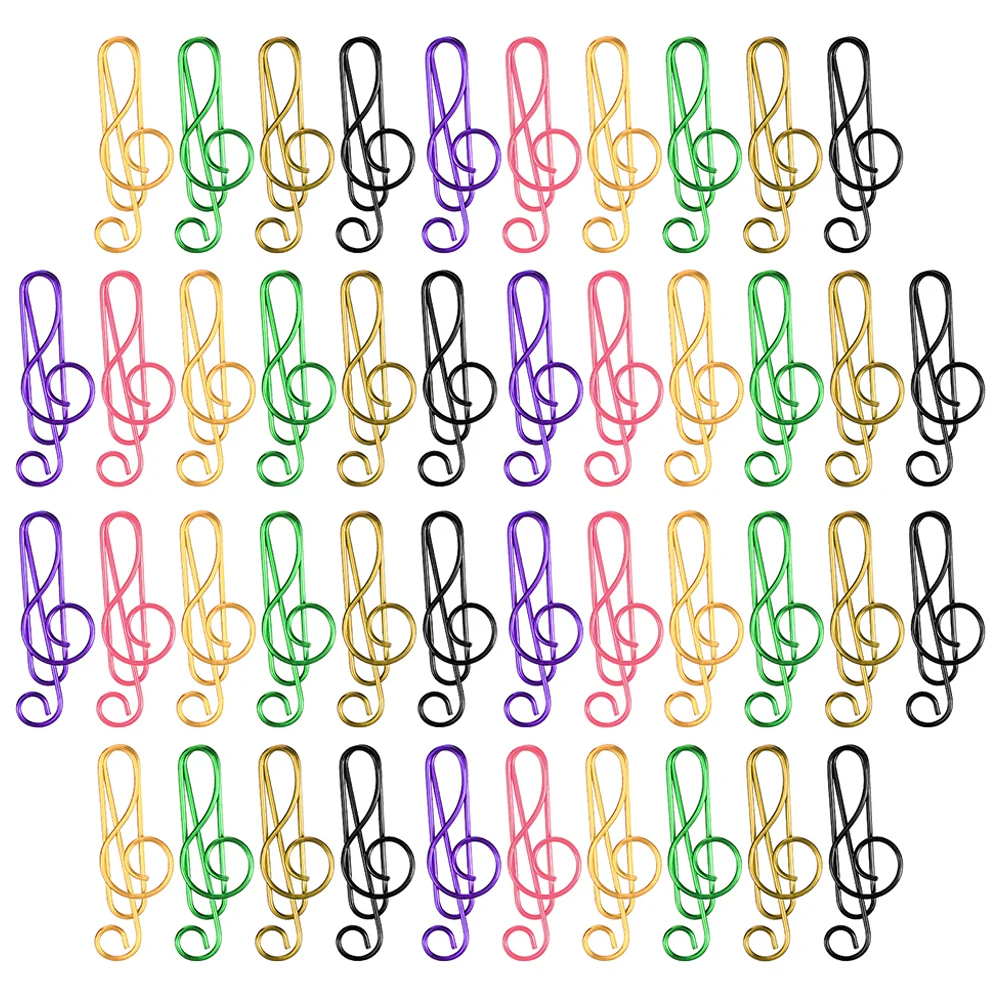 

85 Pcs Colored Paper Clips Creative Music Note Shaped Metal Office School Supplies Document Organization Accessories