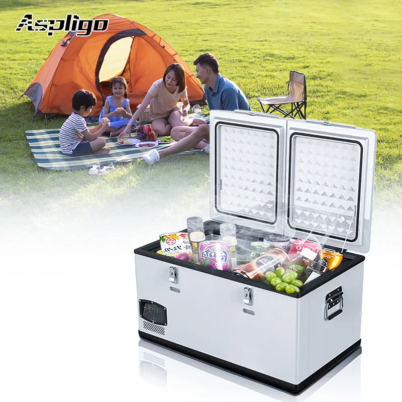 New Material Mini Size Car Refrigerator 60L Low consumption largely capacity RV 12v Camping Car Freezer Portable Refrigerator