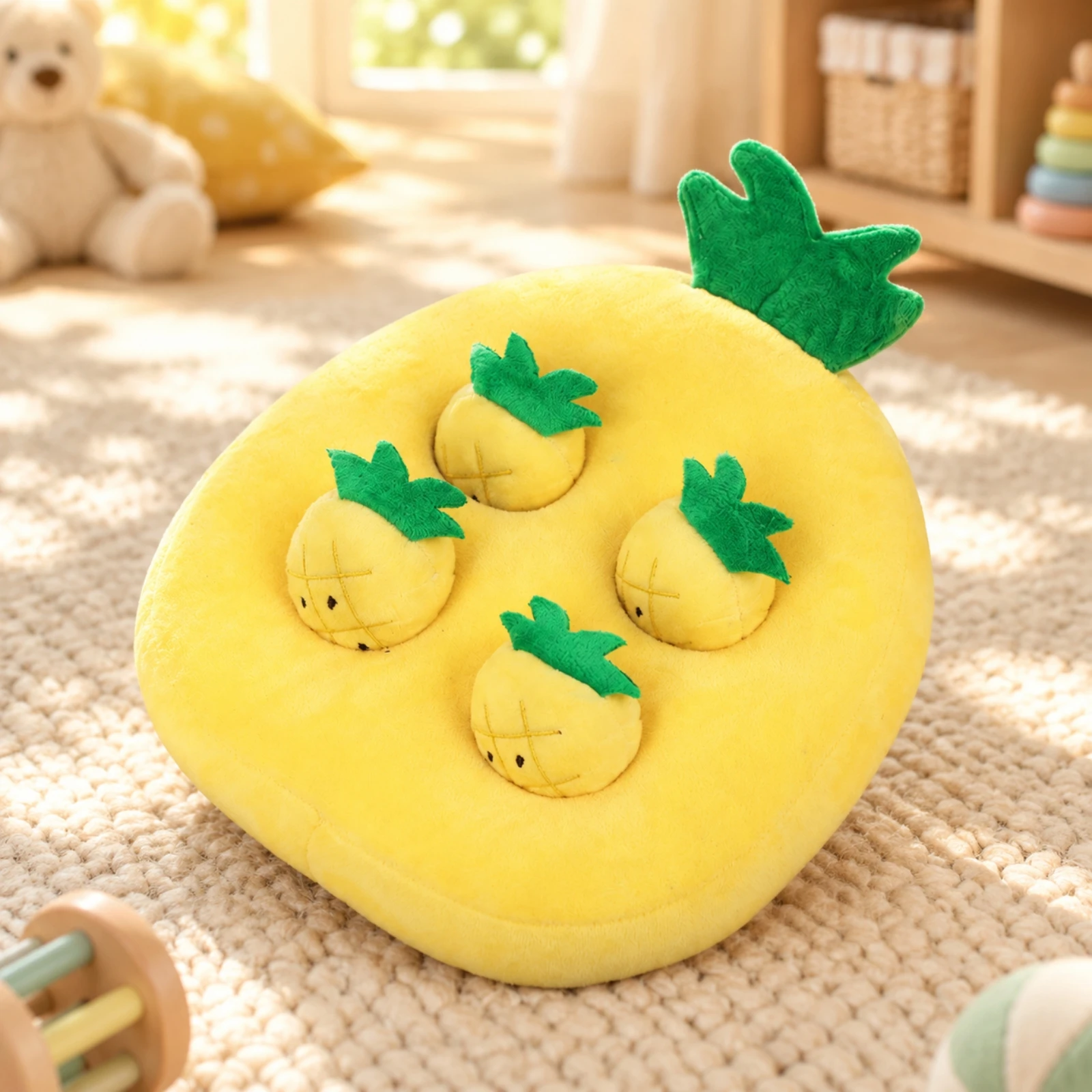 Plant-Themed Stuffed Toy Toy with Cushion Base Cute Stuffed Fruit Learning Toy Sensory Toys Gender-Neutral