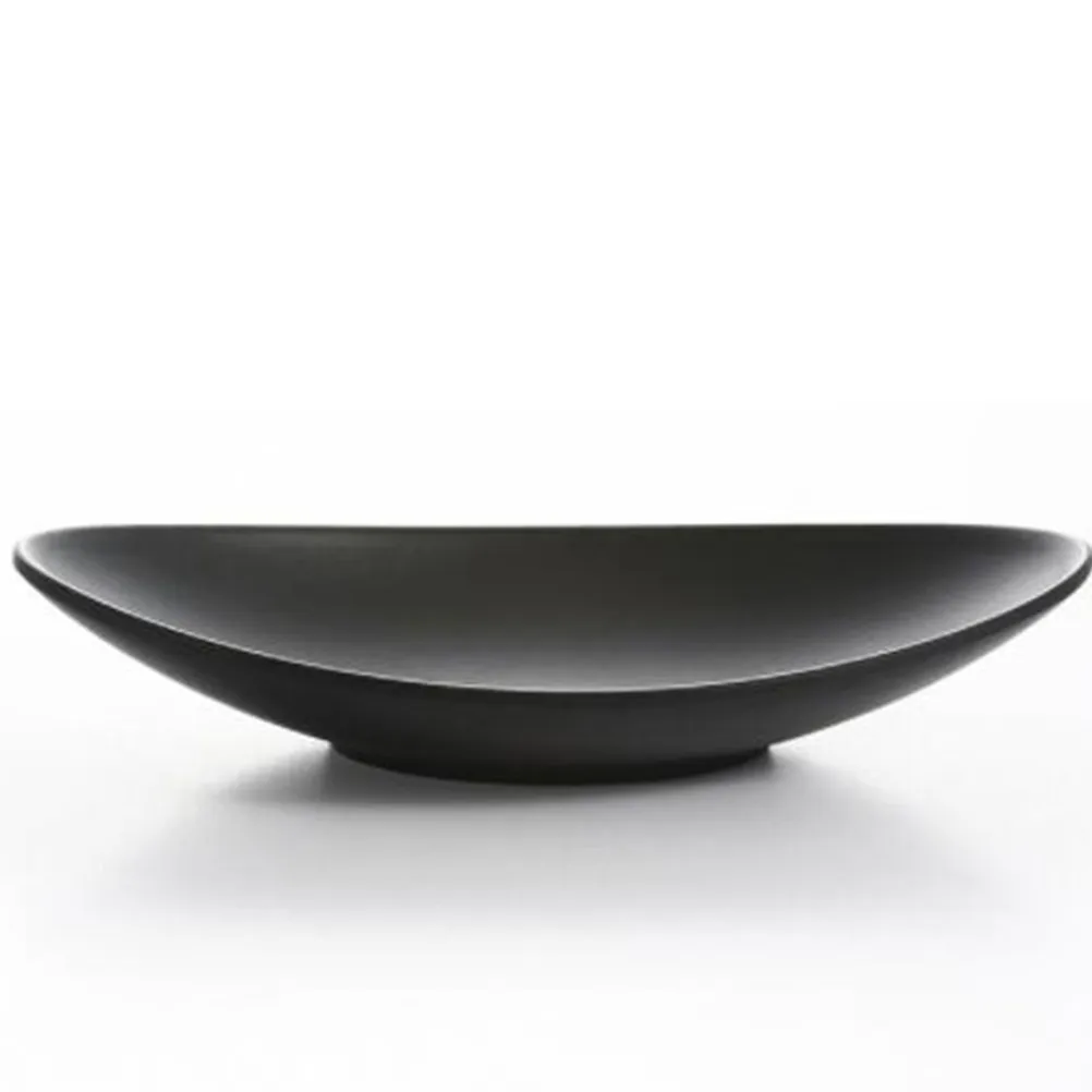 2Pcs Creative Boat Shape Sushi Tray Melamine Heat Resistant for Hotel Restaurant Seafood Plate Size S Black Cuisine Dish