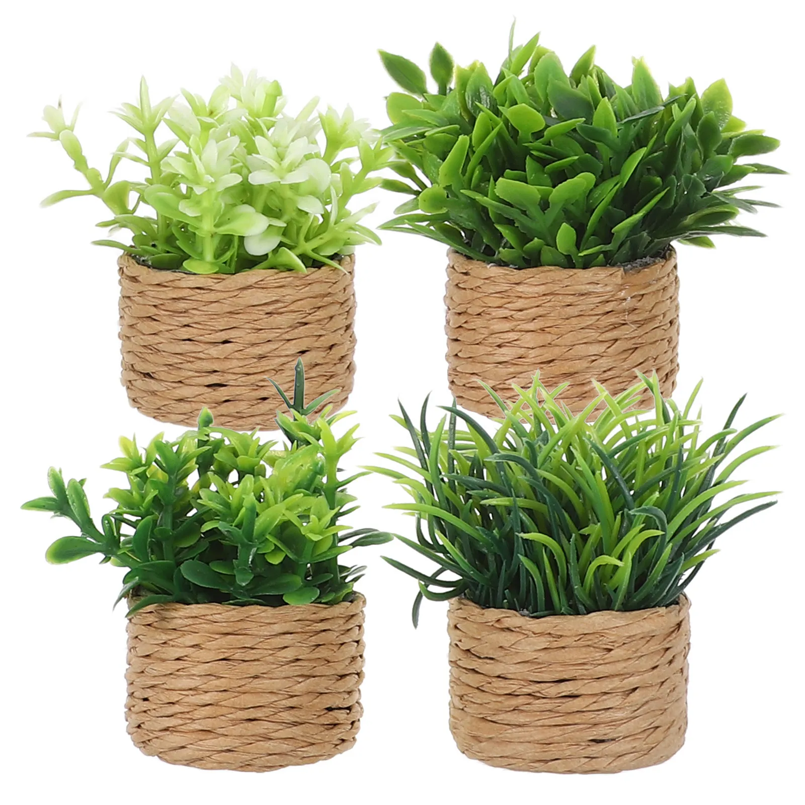

4Pcs Miniature Greenery Bonsai Dollhouse Plants Artificial Potted Mini Plants for Tiny House Accessories Miniature Garden