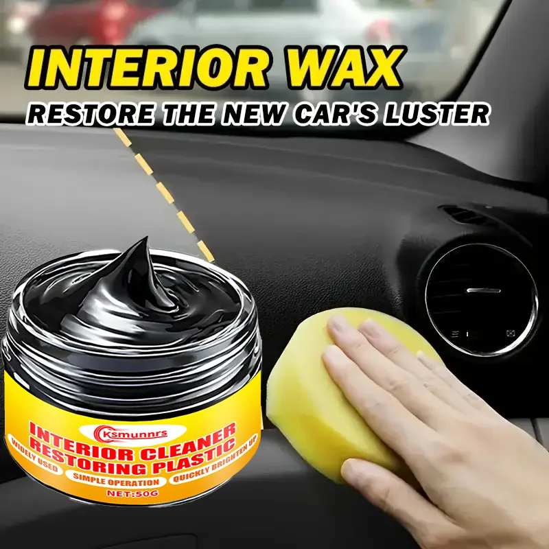 Nano Crystal Plating Multi-Purpose Car Wax, Interior Shine & Tire Protector, Black Vehicle Yellowing Repair for Dashboard