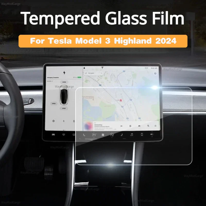 

Tempered Glass For Tesla Model 3 Highland 2024 Central Control/Rear Row Navigation Protector Film HD Touchscreen Car Accessories