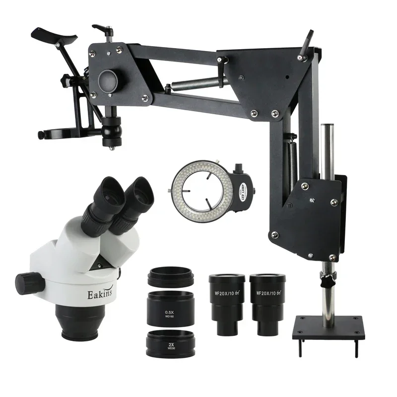 Microscópio Estéreo Binocular 35x-90x 180x Suporte de Lupa Configuração de Diamante Fonte de Luz Led para Joias Ferramentas Ópticas