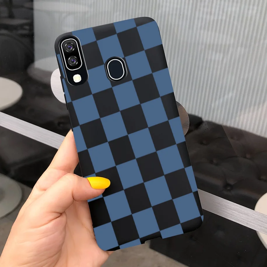 For Samsung A40 Case Luxury Lattice Art Painted Shockproof Bumper Soft Phone Cover For Samsung Galaxy A40 Funda A 40 A405F Coque