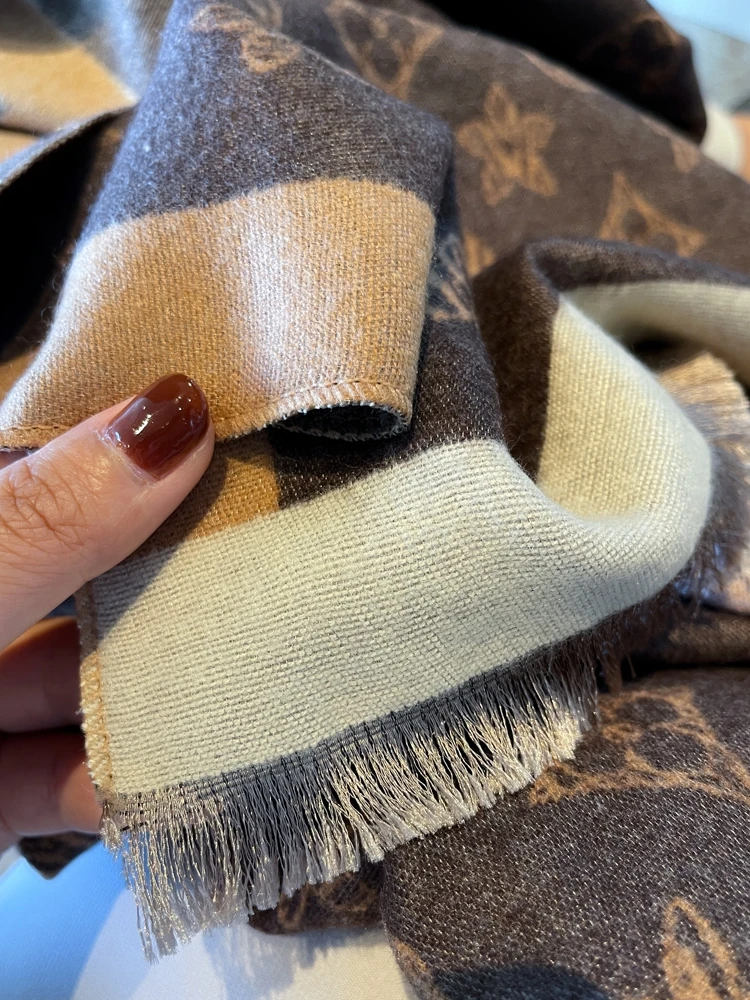 أزياء أنيقة سميكة الجاكار الاكريليك الكشمير وشاح طويل شال المرأة الخريف الشتاء الدافئة منديل الصيف كيب يلتف