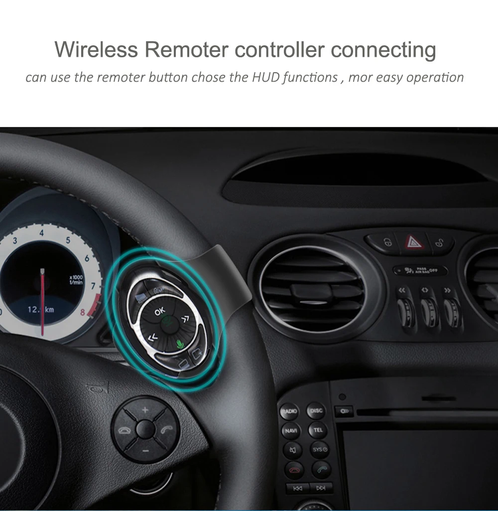 EANOP M40S Mirror MP3 HUD OBD II Head-up Speed projector for Universal OBD2 Vehicle Support Mp3 Steering Wheel Control