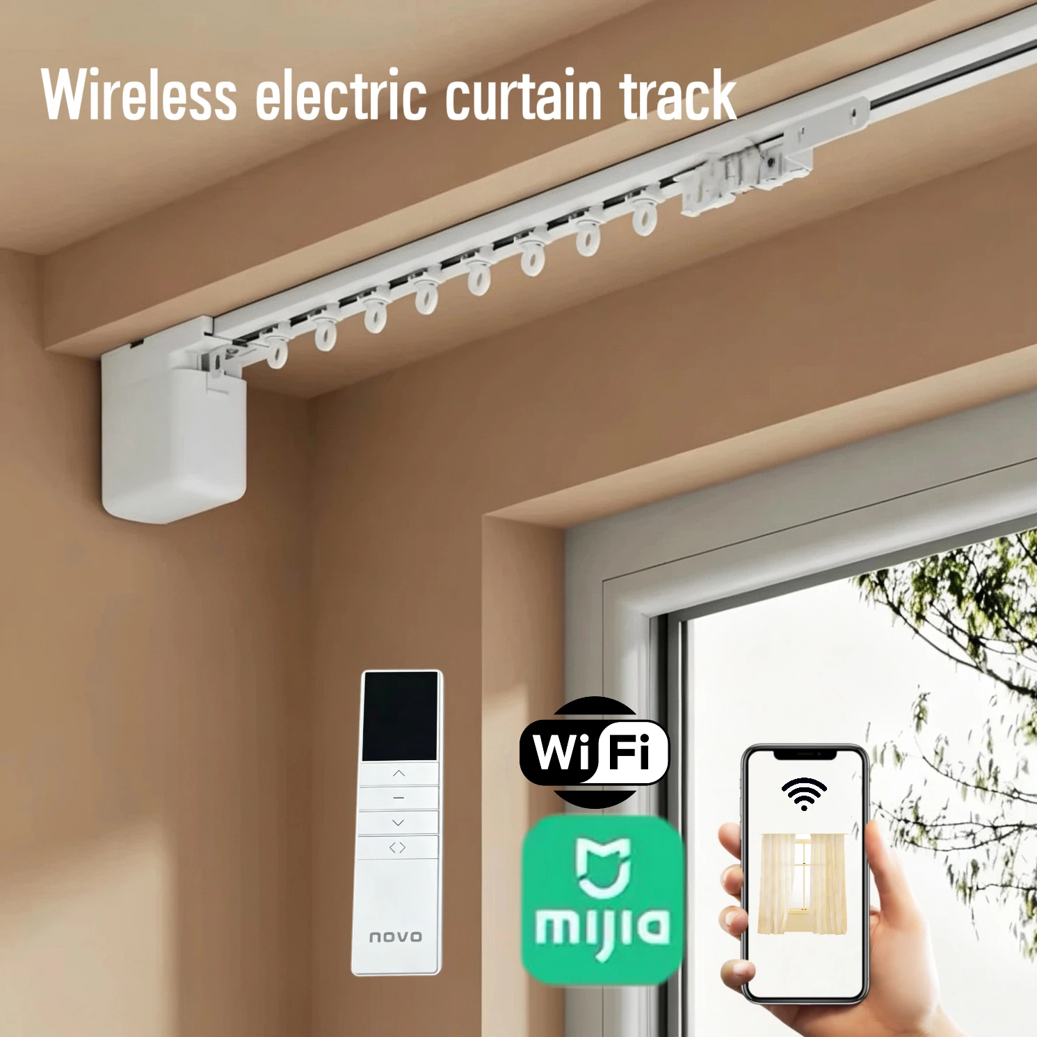Smart Life Wireless Electric Curtain Track Wifi Electric Smart Curtains Mini Drive Motor Rail Rod Track System Support Mijia