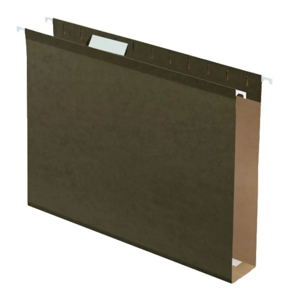 

Hanging File Folders, 25 Pack, Green, 2" Expansion, Letter Size (8.5" x 11"), Reinforced, 5 Tab Positions, Hanging Files f