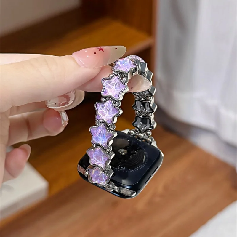 

Elastic flowing star chain compatible with iWatch strap 38mm 40mm 41mm 42mm 44mm 45mm 49mm fashionable strap