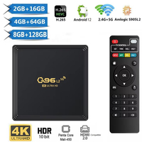 Q96 L2 TV BOX Android 12 Amlogic S905L2 Quad Core 4K UHD HDR10 3D H. 265 5G Dual WiFi Media Player TV Box