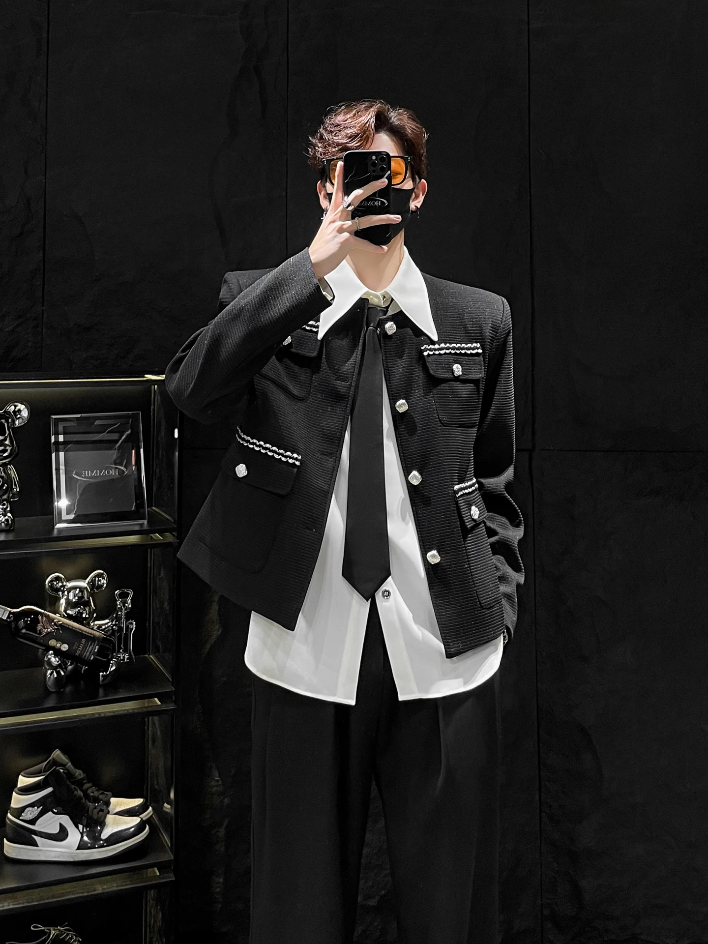 

ort Padded oulder Jaet for Men Autumn New Arrival Multi-ket Design Korean Sle Versatile HOMME No Limit Mirror