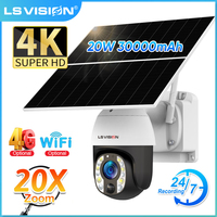 24-hours Video 4G Sim/ WiFi Solar Camera 4K 20X Optical Zoom 20W Solar PTZ CCTV Cam Outdoor Surveillance Cam IR 40M Night Vision