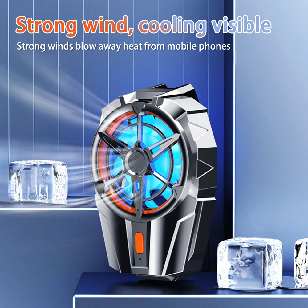 X52 Phone Cooling Fan Rechargeable Battery Silent Cooler Three Speed Adjustable Cell Phone Fans Gaming Radiator