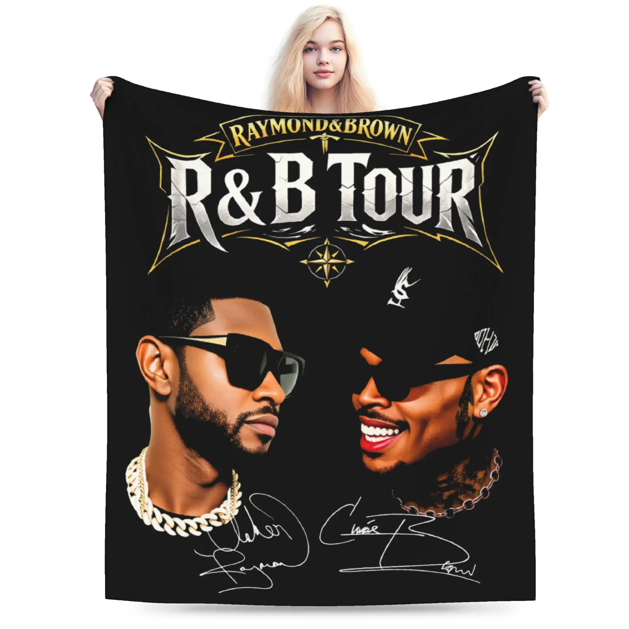 Super Warm Blankets Students Picnic Chris Brown And Usher The Rb Tour Throw Blanket  Raymond And Brown Flannel Bedspread Cover