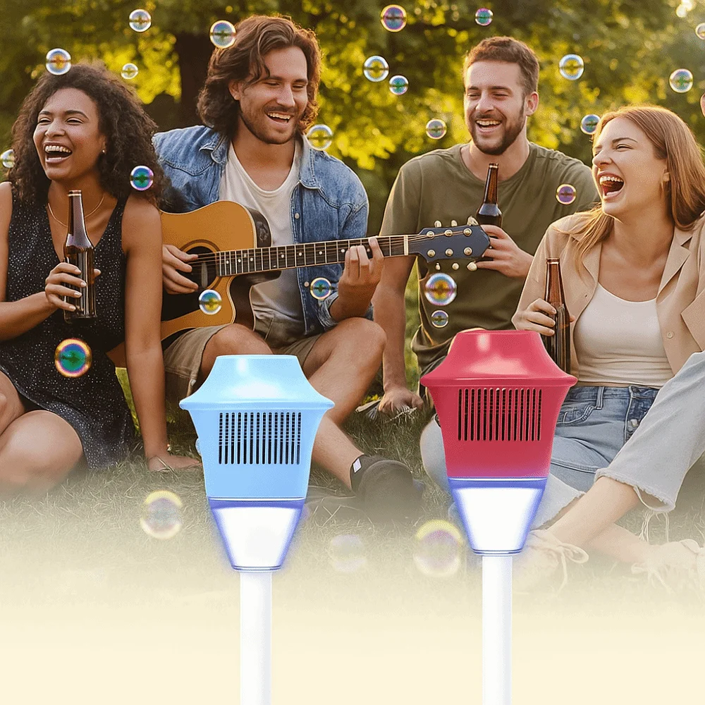 เครื่องทำฟองสบู่แบบตั้งอัตโนมัติพร้อมแสงและเสียงเพลง เครื่องเป่าฟองสบู่แนวตั้งสำหรับเด็ก ของเล่นปีใหม่