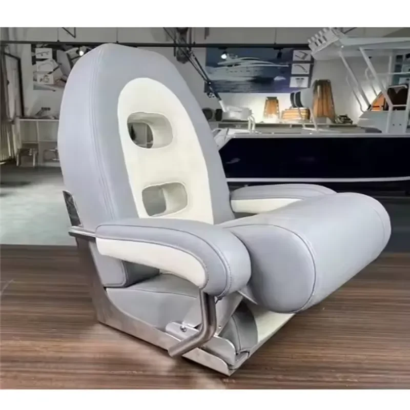 Foldable Boat Seat with Aluminum Armrests for Fishing Kayak Canoe Marine Deck Chair Comfortable Portable Outdoor Water Sports